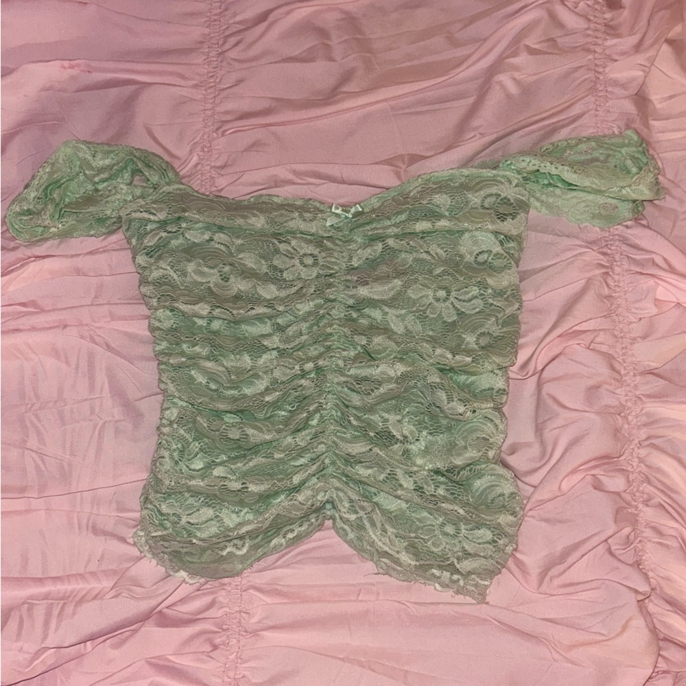Sugar Thrillz Mint Green Lace Top